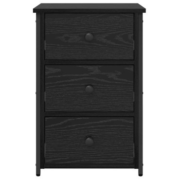 vidaXL Κομοδίνο Μαύρη Οξυά 40x36x60cm Στερεό Ανακτηθέν Ξύλο 1 τεμ.