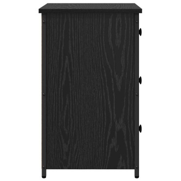 vidaXL Κομοδίνο Μαύρη Οξυά 40x36x60cm Στερεό Ανακτηθέν Ξύλο 1 τεμ.