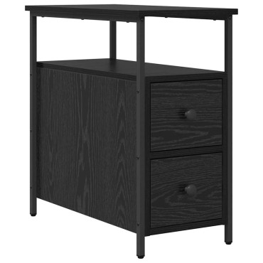 vidaXL Κομοδίνο Μαύρη δρυς 30x60x60cm Επεξεργασμένο ξύλο 1 τεμ.