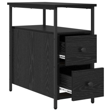 vidaXL Κομοδίνο Μαύρη δρυς 30x60x60cm Επεξεργασμένο ξύλο 1 τεμ.