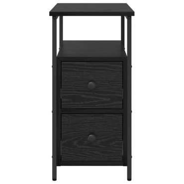 vidaXL Κομοδίνο Μαύρη δρυς 30x60x60cm Επεξεργασμένο ξύλο 1 τεμ.