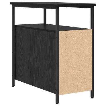 vidaXL Κομοδίνο 2 τεμ. Μαύρη δρυς 30x60x60cm Επεξεργασμένο ξύλο