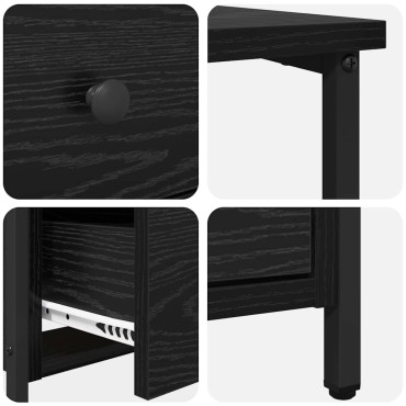 vidaXL Κομοδίνο 2 τεμ. Μαύρη δρυς 30x60x60cm Επεξεργασμένο ξύλο