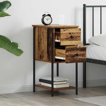 vidaXL Κομοδίνο Παλαιό ξύλο 32x42x70cm Επεξεργασμένο ξύλο 1 τεμ.