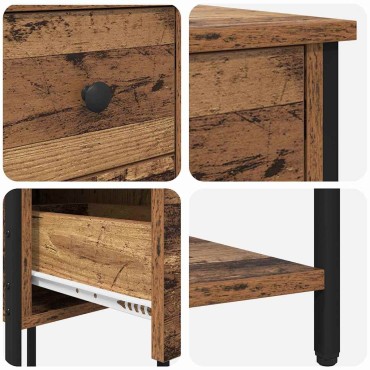 vidaXL Κομοδίνο Παλαιό ξύλο 32x42x70cm Επεξεργασμένο ξύλο 1 τεμ.
