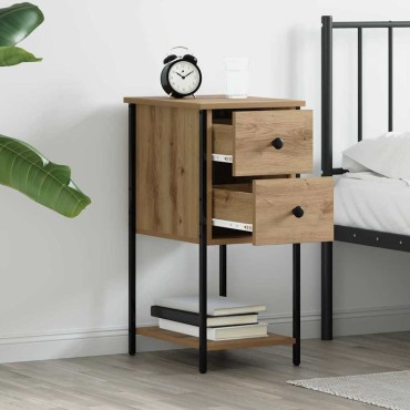 vidaXL Κομοδίνο artisan δρυς 32x42x70cm Επεξεργασμένο ξύλο 1 τεμ.