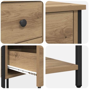 vidaXL Κομοδίνο artisan δρυς 32x42x70cm Επεξεργασμένο ξύλο 1 τεμ.