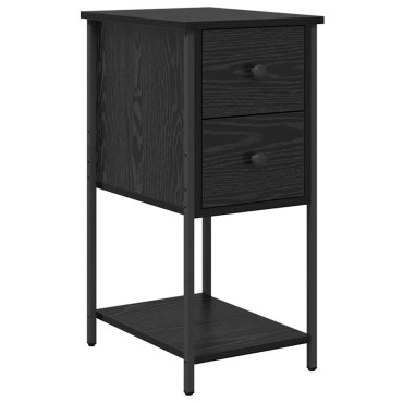 vidaXL Κομοδίνο Μαύρη δρυς 32x42x70cm Επεξεργασμένο ξύλο 1 τεμ.
