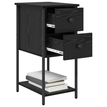 vidaXL Κομοδίνο Μαύρη δρυς 32x42x70cm Επεξεργασμένο ξύλο 1 τεμ.
