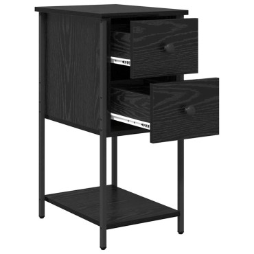 vidaXL Κομοδίνο Μαύρη δρυς 32x42x70cm Επεξεργασμένο ξύλο 1 τεμ.