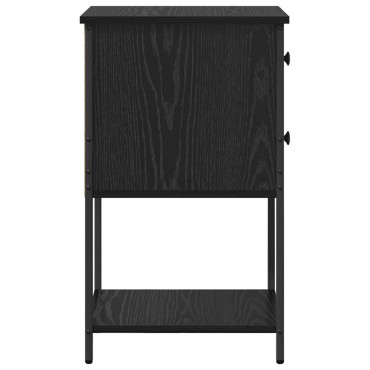 vidaXL Κομοδίνο Μαύρη δρυς 32x42x70cm Επεξεργασμένο ξύλο 1 τεμ.
