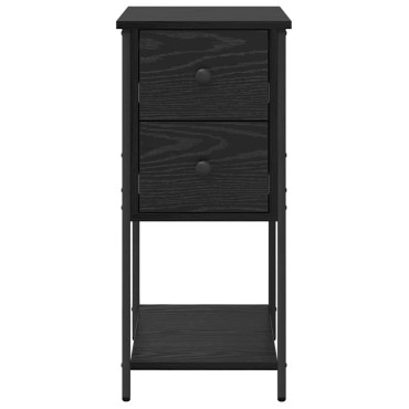 vidaXL Κομοδίνο 2 τεμ. Μαύρη δρυς 32x42x70cm Επεξεργασμένο ξύλο