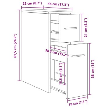 vidaXL Σετ Επίπλων Μπάνιου 22x44x61.5cm Επεξεργασμένο ξύλο