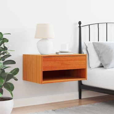 vidaXL Κομοδίνο Κερωτό καφέ 50x32,5x24cm Μασίφ ξύλο πεύκου 1 τεμ.