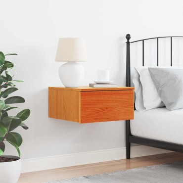 vidaXL Κομοδίνο Κερωτό καφέ 37x35x18,5cm Μασίφ ξύλο πεύκου 1 τεμ.