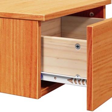 vidaXL Κομοδίνο Κερωτό καφέ 37x35x18,5cm Μασίφ ξύλο πεύκου 1 τεμ.