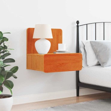vidaXL Κομοδίνο Κερωτό καφέ 44x32,5x40cm Μασίφ ξύλο πεύκου 1 τεμ.