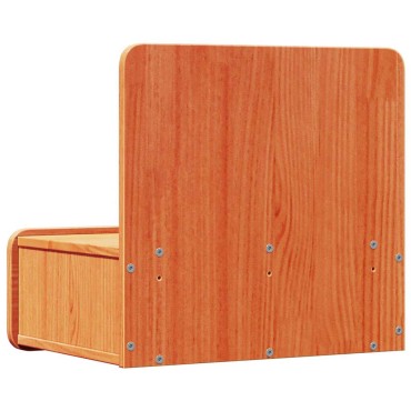 vidaXL Κομοδίνο Κερωτό καφέ 44x32,5x40cm Μασίφ ξύλο πεύκου 1 τεμ.
