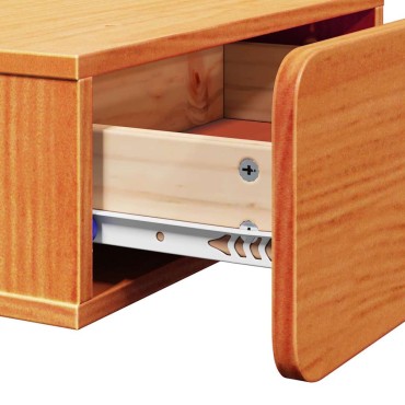 vidaXL Κομοδίνο Κερωτό καφέ 44x32,5x40cm Μασίφ ξύλο πεύκου 1 τεμ.