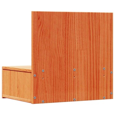 vidaXL Κομοδίνο 2 τεμ. Κερωτό καφέ 42x32,5x40cm Μασίφ ξύλο πεύκου