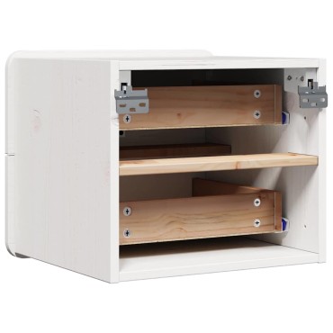 vidaXL Κομοδίνο 2 τεμ. Λευκό 39x34x33cm Μασίφ ξύλο πεύκου