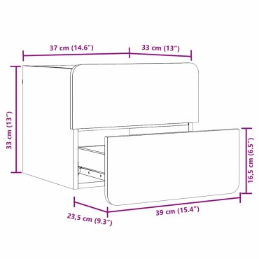 vidaXL Κομοδίνο Κερωτό καφέ 39x34x33cm Μασίφ ξύλο πεύκου 1 τεμ.