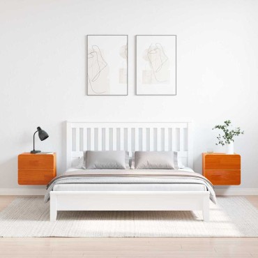 vidaXL Κομοδίνο 2 τεμ. Καφέ 39x34x33cm Μασίφ ξύλο πεύκου