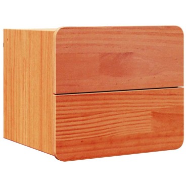 vidaXL Κομοδίνο 2 τεμ. Καφέ 39x34x33cm Μασίφ ξύλο πεύκου