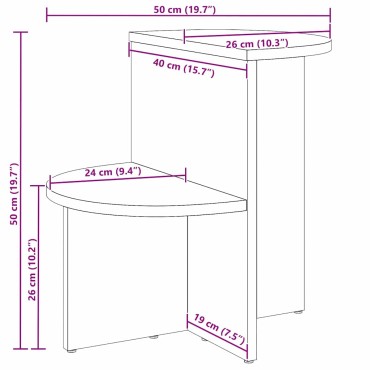 vidaXL Τραπεζάκι σαλονιού Λευκό 50x40x50cm Μασίφ ξύλο πεύκου 1 τεμ.