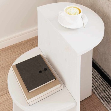 vidaXL Τραπεζάκι σαλονιού Λευκό 50x40x50cm Μασίφ ξύλο πεύκου 1 τεμ.