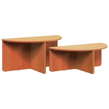 vidaXL Τραπεζάκι σαλονιού 2 τεμ. Κερωτό καφέ 79x39,5x40 εκ