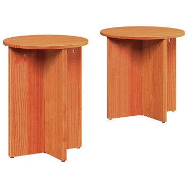 vidaXL Τραπεζάκι σαλονιού 2 τεμ. Κερωτό καφέ 41.5x41.5x46 εκ