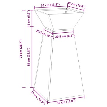 vidaXL Γλάστρα Πυλώνας 2 τμχ. Λευκό 35 x 35 x 73 εκ.
