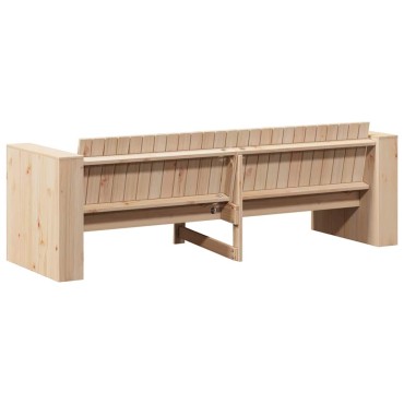 vidaXL Καναπές Κήπου Φυσικό 185,5x60x62cm Στερεά ξυλεία πεύκου