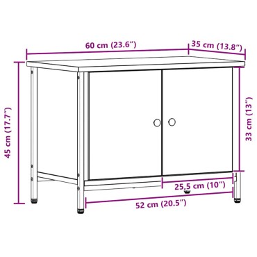 vidaXL Ντουλάπι TV 60x35x45cm Μαύρη Οξυά Επεξεργασμένο Ξύλο