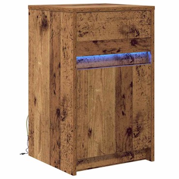 vidaXL LED Κρεβατάκι Ντουλάπα Παλαιό ξύλο 38x34x61cm 1 τεμ.