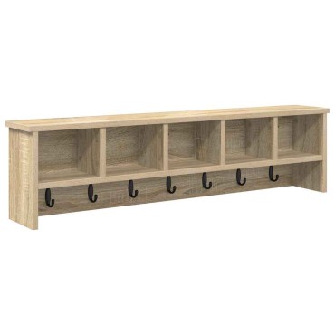 vidaXL Τοίχου Κρεμάστρα Επιτοίχιο Δρύς Sonoma 100x16x26 εκ