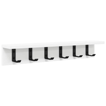 vidaXL Τοίχου Κρεμάστρα Επιτοίχιο Λευκό 60x10,5x10,5 εκ