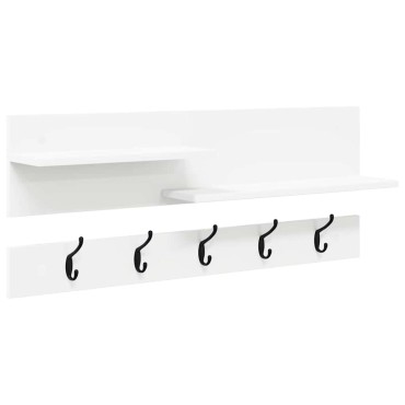 vidaXL Τοίχου Κρεμάστρα Επιτοίχιο Λευκό 90x15x36cm