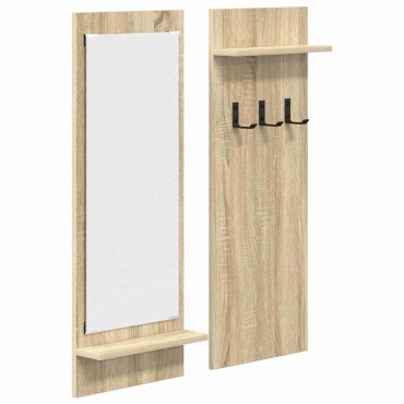 vidaXL Τοίχου Κρεμάστρα Επιτοίχιο Δρύς Sonoma 70x10x90cm