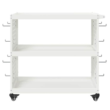 vidaXL Καρότσι εργαλείων Λευκό 75 x 35 x 73 εκ. Ψυχρής έλασης χάλυβας