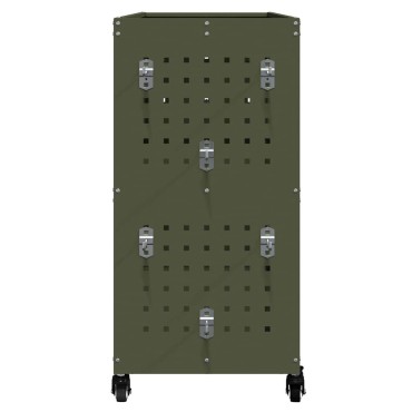 vidaXL Καρότσι εργαλείων με ράφι Ελιά Πράσινη 75 x 35 x 73 εκ.