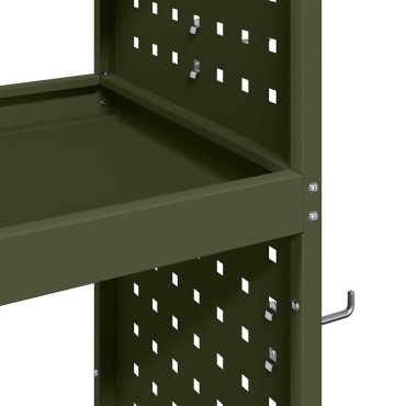 vidaXL Καρότσι εργαλείων με ράφι Ελιά Πράσινη 75 x 35 x 73 εκ.