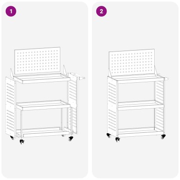 vidaXL Καρότσι εργαλείων Μαύρο 65 x 35 x 111 εκ Ψυχρής έλασης χάλυβας