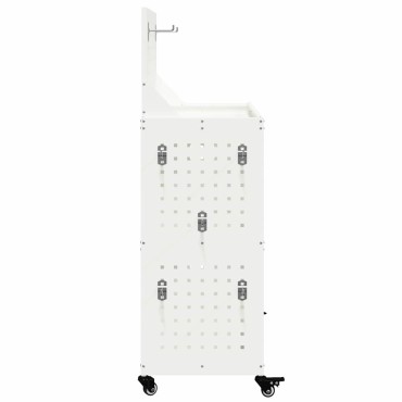 vidaXL Καρότσι εργαλείων Λευκό 65 x 35 x 111 εκ Ψυχρής έλασης χάλυβας