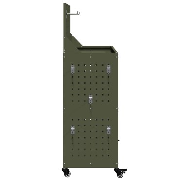 vidaXL Καρότσι εργαλείων με ράφι Ελιά Πράσινη 65 x 35 x 111 εκ