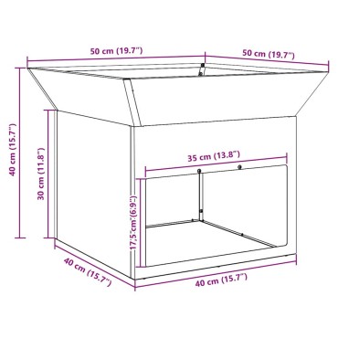 vidaXL Φωτιά Σκ rusty 50 x 50 x 40 cm Ατσάλι σκληρυθέν στον αέρα
