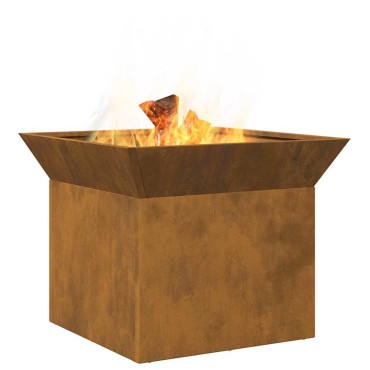 vidaXL Φωτιά Σκ rusty 50 x 50 x 40 cm Ατσάλι σκληρυθέν στον αέρα