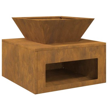 vidaXL Φωτιά Σκ rusty 50 x 50 x 40 cm Ατσάλι Σκληρυθέν στον Αέρα