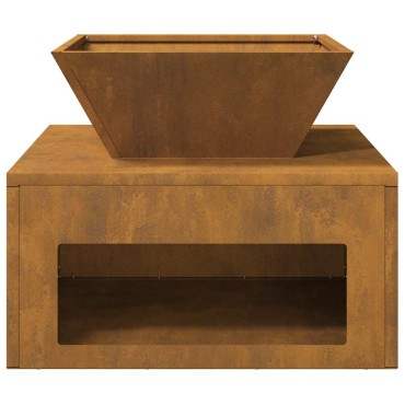 vidaXL Φωτιά Σκ rusty 50 x 50 x 40 cm Ατσάλι Σκληρυθέν στον Αέρα
